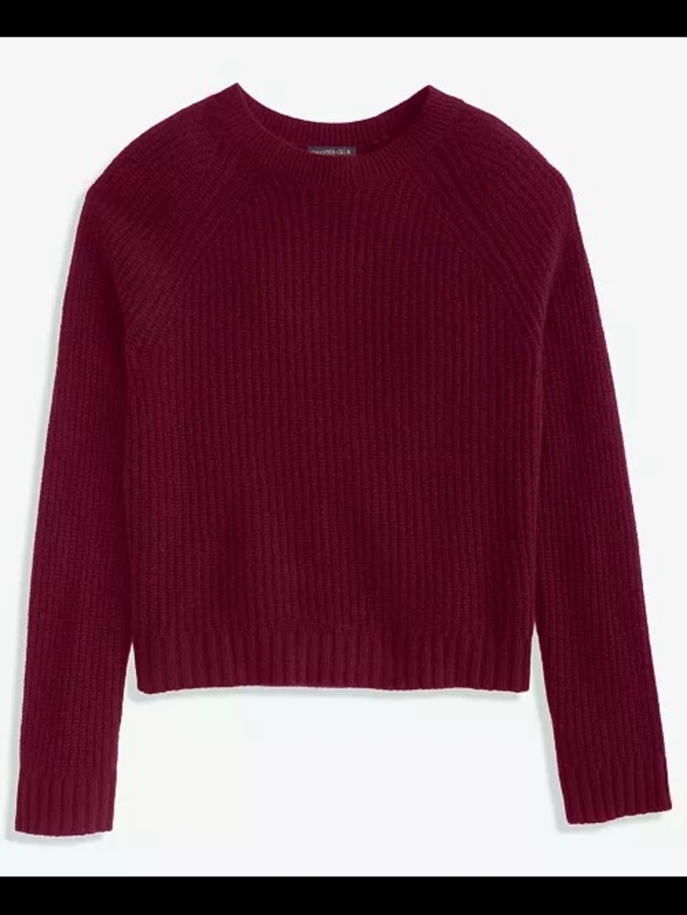 MSRP $200 BNWT Charter Club Burgundy Crewneck Ribbed Sweater